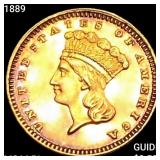 1889 Rare Gold Dollar CHOICE BU PL