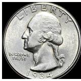 1934-D Washington Silver Quarter UNCIRCULATED
