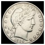 1909 Barber Half Dollar CLOSELY UNCIRCULATED