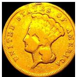 1874 $3 Gold Indian Princess Head NICELY CIRCULATE
