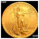 1909 $20 Gold Double Eagle CHOICE BU