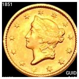 1851 Rare Gold Dollar CHOICE AU