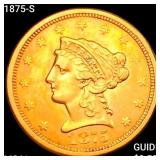 1875-S $2.50 Gold Quarter Eagle UNCIRCULATED