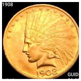 1908 $10 Gold Eagle CHOICE BU