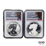 [2 Coins]2012-S Silver Eagle NGC PF69