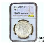 1921 Morgan Silver Dollar NGC MS61