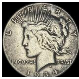 1934 Peace Silver Dollar ABOUT UNCIRCULATED