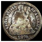 1876-CC Silver Seated Liberty Dime HIGH GRADE