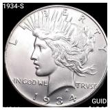 1934-S Silver Peace Dollar CHOICE BU