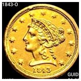 1843-O $2.50 Gold Quarter Eagle CHOICE AU