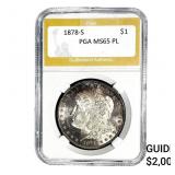 1878-S Morgan Silver Dollar PGA MS65 PL