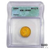 1834 $2.50 Gold Quarter Eagle ICG AU50