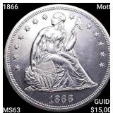 1866 Motto Seated Liberty Dollar CHOICE BU
