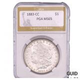 1883-CC Morgan Silver Dollar PGA MS65