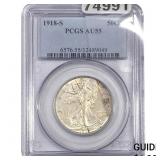 1918-S Walking Liberty Half Dollar PCGS AU55