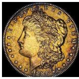 1886 TONED Morgan Silver Dollar SUPERB GEM BU
