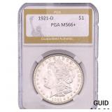1921-D Morgan Silver Dollar PGA MS66+