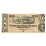 1864 $10 Confederate States America Richmond