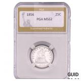 1856 Seated Liberty Quarter PGA MS62