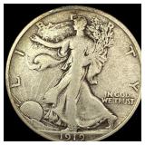 1919-D Silver Walking Liberty Half Dollar  LIGHTL