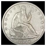 1847 Silver Half Dollar (Seated Liberty)  CLOSELY