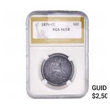 1876-CC Seated Liberty Half Dollar PGA AU58