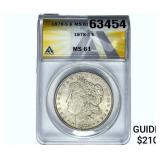 1878-S Morgan Silver Dollar ANACS MS61