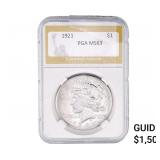 1921 Silver Peace Dollar PGA MS63