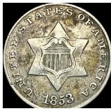 1853 Silver Three-Cent Piece CLOSELY UNCIRCULATED