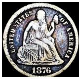 1876-CC Silver Seated Liberty Dime LIGHTLY CIRCULA
