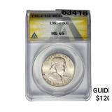 1961-D Franklin Half Dollar ANACS MS65