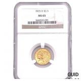 1925-D $2.50 Gold Quarter Eagle NGC MS65