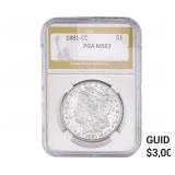 1881-CC Morgan Silver Dollar PGA MS63