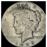 1935-S Silver Peace Dollar ABOUT UNCIRCULATED