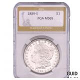1889-S Morgan Silver Dollar PGA MS65