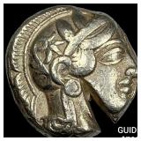 393-294 AD Attira, Athens Silver Tetradrachm NEARL