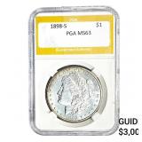 1898-S Morgan Silver Dollar PGA MS63