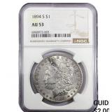 1894-S Morgan Silver Dollar NGC AU53