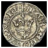 1382-1395 Hungary Mary Silver Denier CLOSELY UNCIR