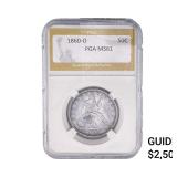 1860-O Seated Liberty Half Dollar PGA MS61