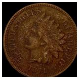 1871 Indian Head Cent ABOUT UNCIRCULATED