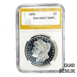 1890 Morgan Silver Dollar PGA MS67 DMPL