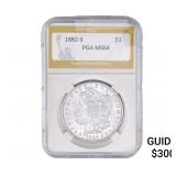 1882-S Morgan Silver Dollar PGA MS64