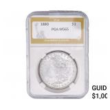 1880 Morgan Silver Dollar PGA MS65 FSB