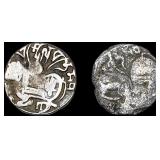 [2 Coins]700-1000 AD India Rajput Silver Jital NEA