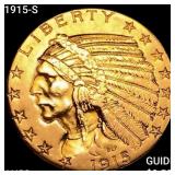 1915-S $5 Gold Half Eagle CHOICE AU
