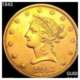 1843 $10 Gold Eagle CHOICE AU