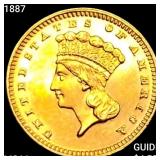 1887 Rare Gold Dollar GEM BU