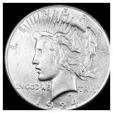1924 Silver Peace Dollar CHOICE AU