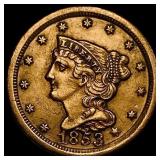 1853 Braided Hair Half Cent CLOSELY  UNCIRCULATED